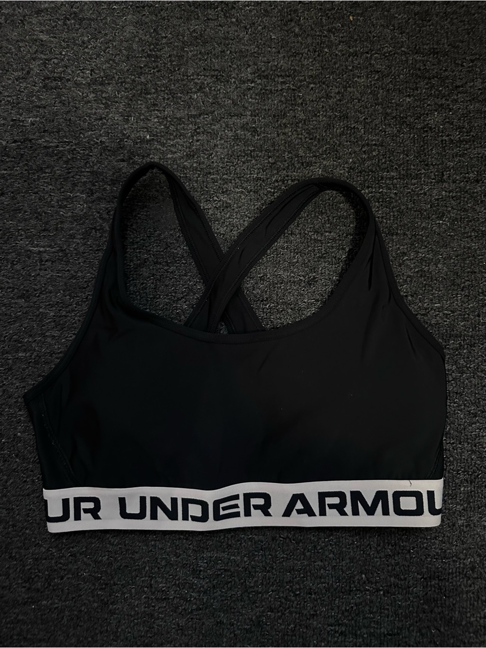 Under Armour Black Sports Bra with White Branded Band